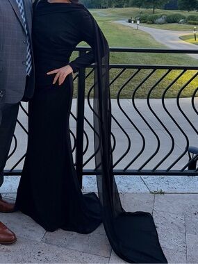 Black Evening Gown with Cape